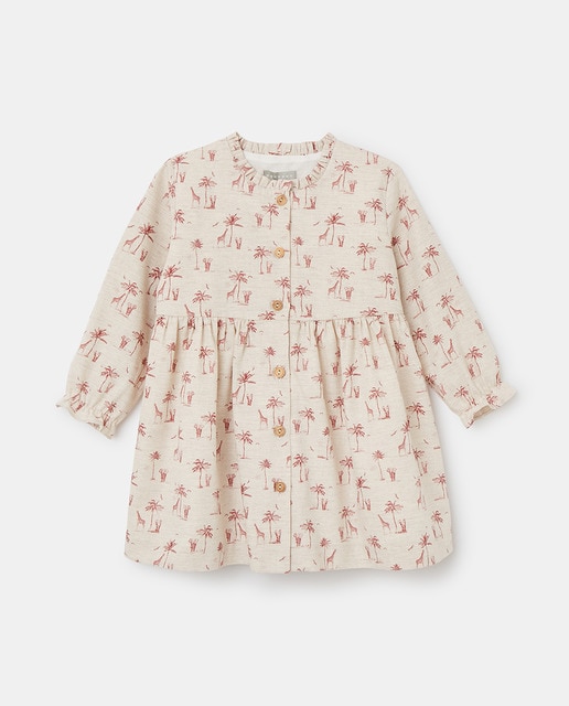 Imagen 0 de Vestido de bebe niña con cuello mao