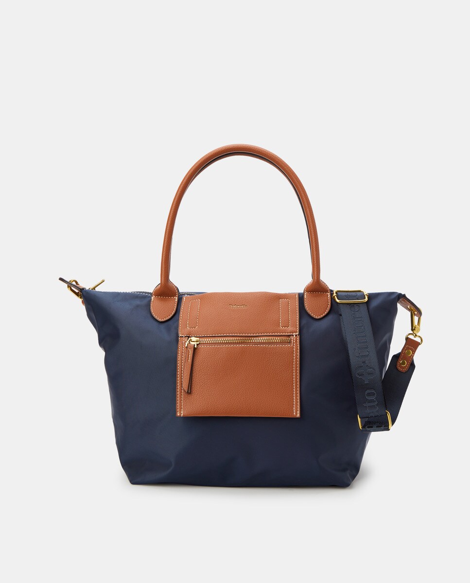 Sac cabas zippé à bandoulière amovible