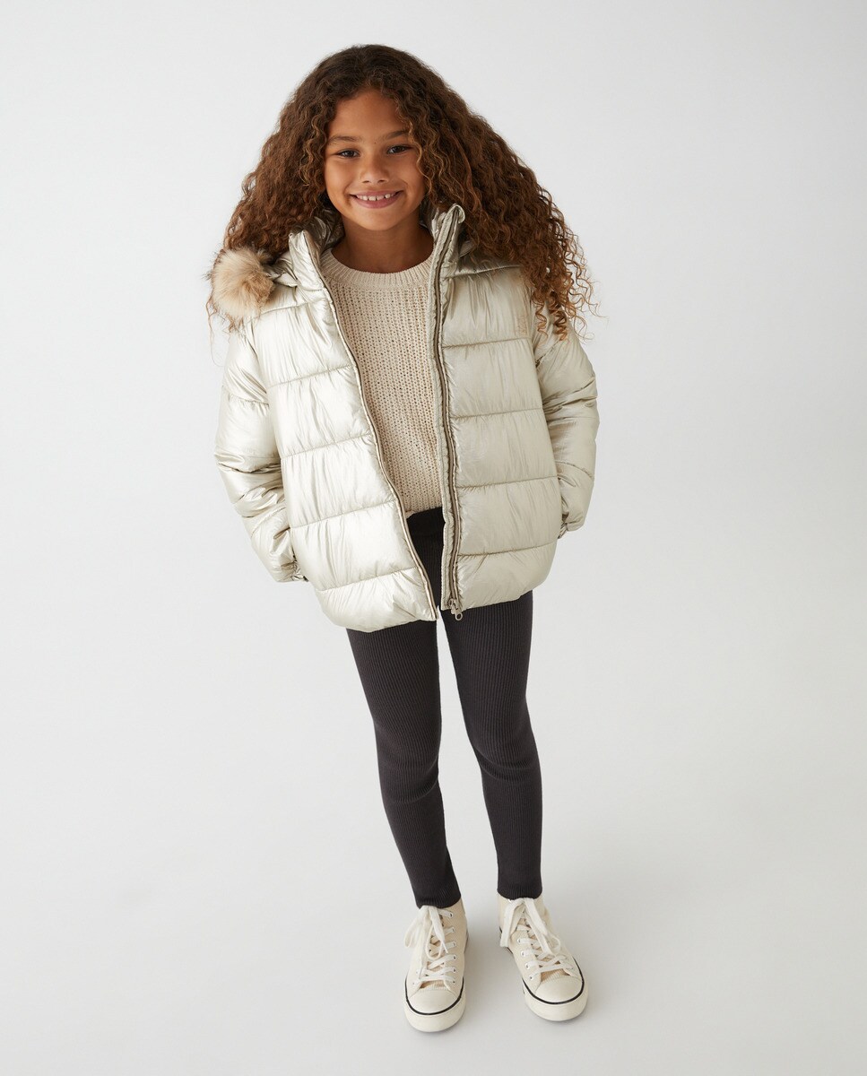 Doudoune unie métallisée