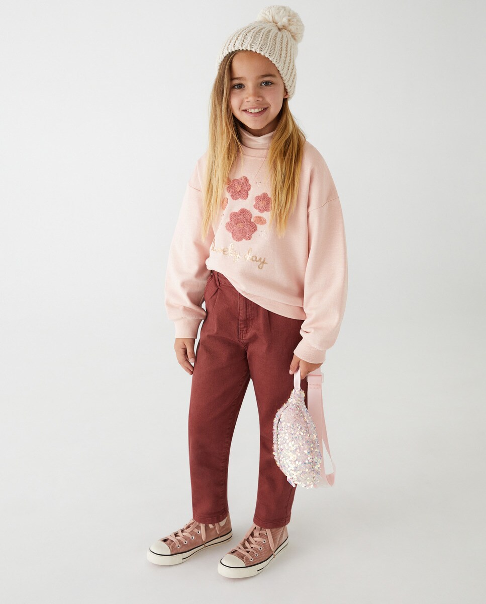 Sweat col rond motif sur le devant