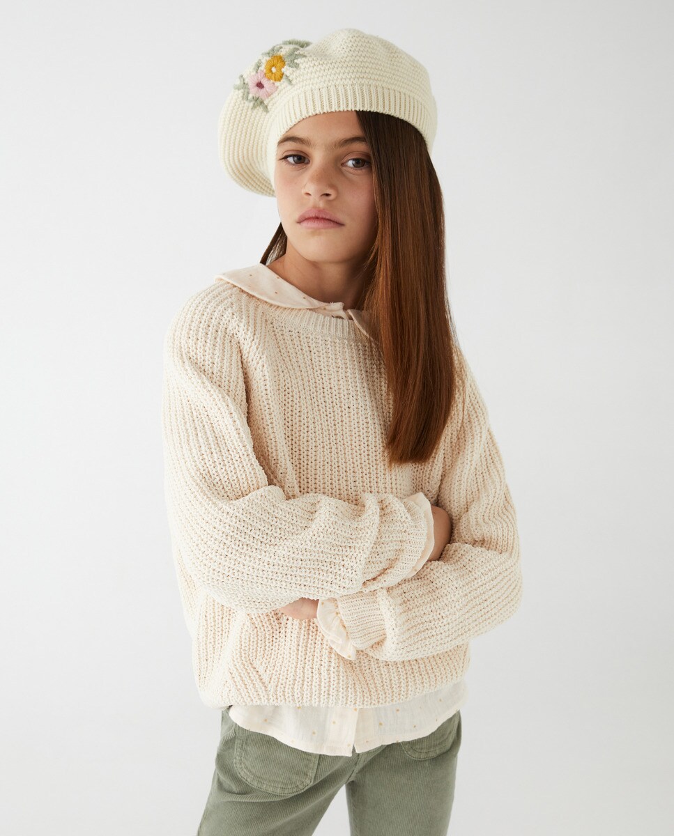 Pull en chenille à manches longues