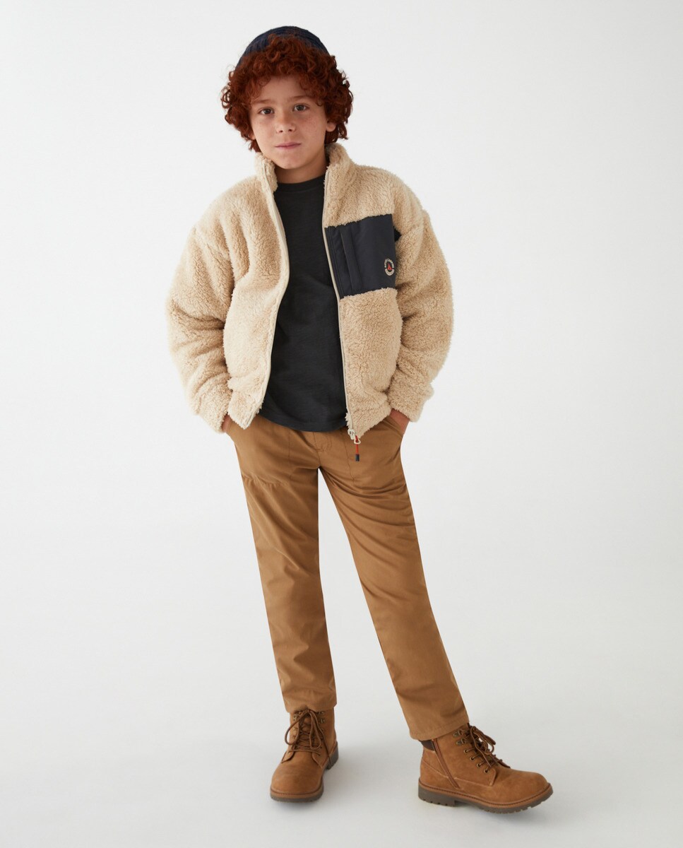 Sweat moutonné zippé