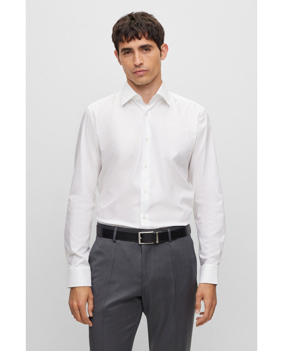 Imagem 0 de Camisa Regular Fit Fácil de Engomar em Popelina de Algodão