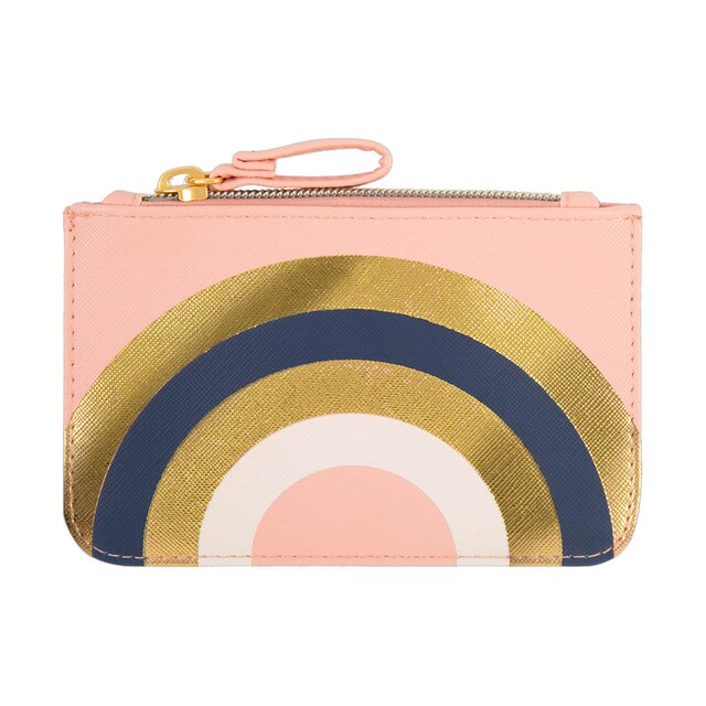 Imagen 0 de Portatodo pequeño con cremallera arcoíris Draeger rosa y dorado