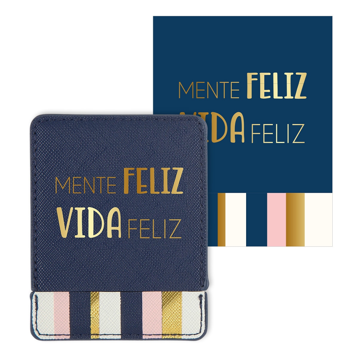 Tarjeta espejo Mente Feliz Vida Feliz Draeger azul oscuro Azul oscuro / Multicolor-1
