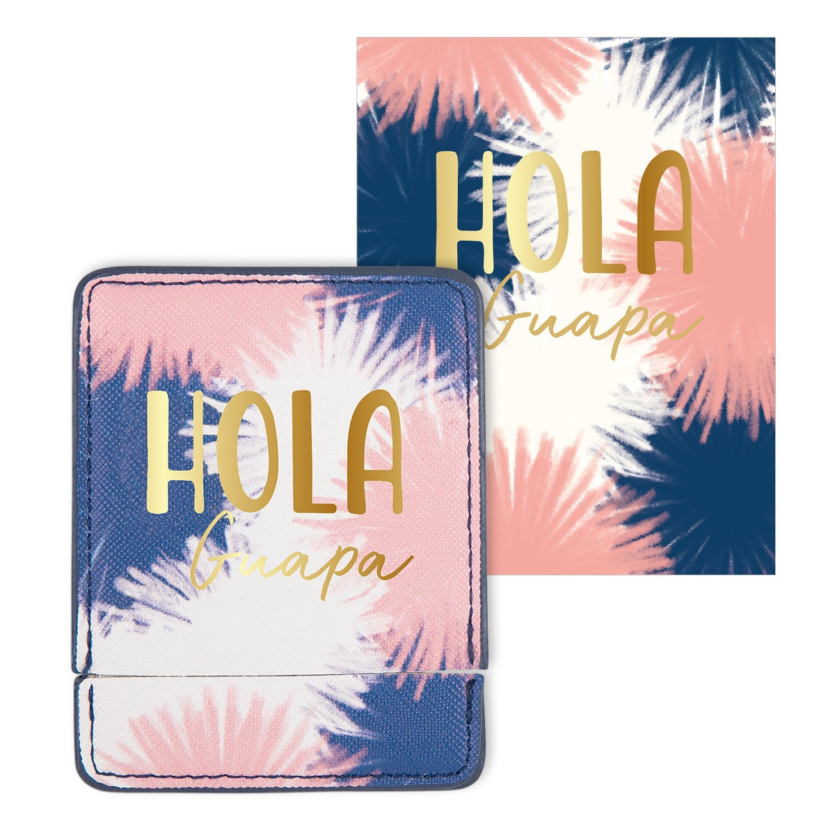 Tarjeta espejo Hola guapa Draeger azul y rosa Azul / Rosa-1