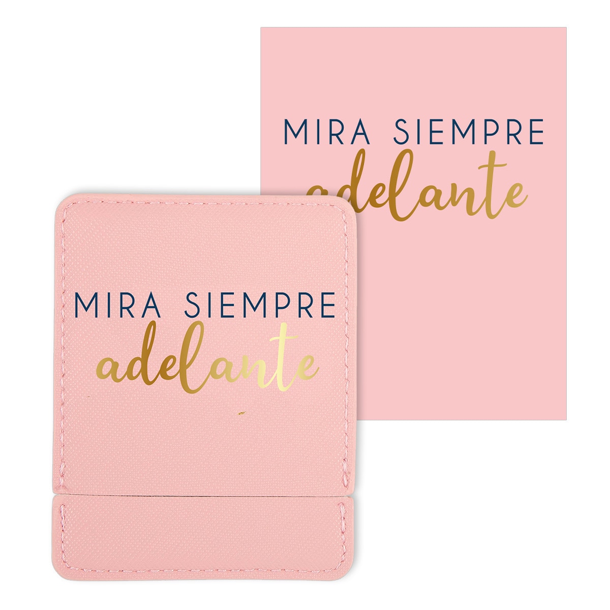Tarjeta espejo Mira siempre adelante Draeger rosa Rosa / Dorado-1