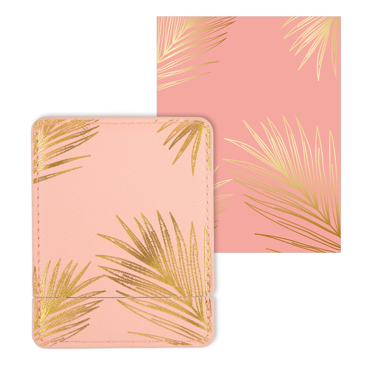 Tarjeta espejo palmeras Draeger rosa Rosa / Dorado-1