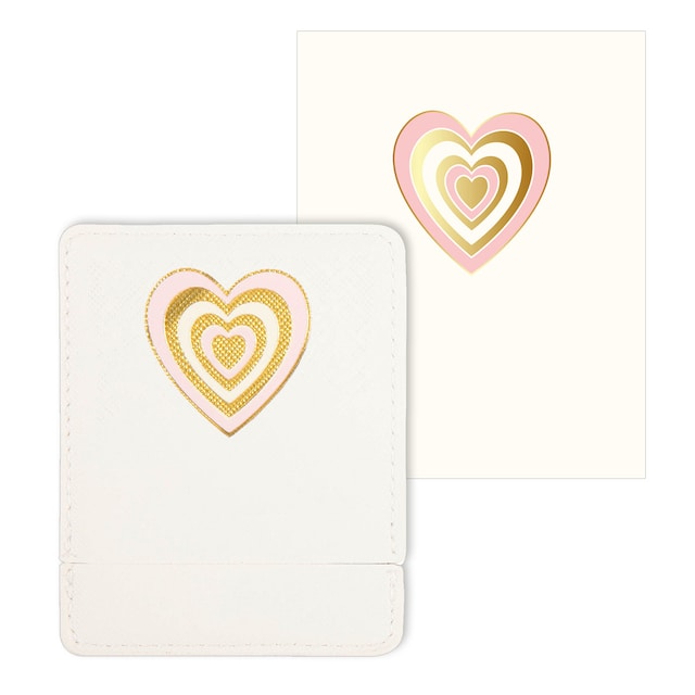 Imagen 0 de Tarjeta espejo corazón Draeger rosa y dorado