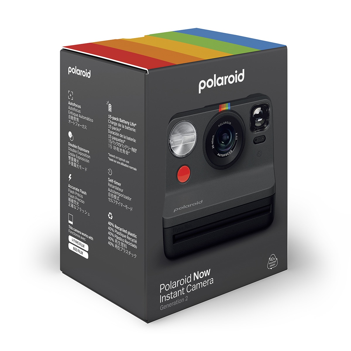 Cámara instantánea Polaroid NOW Generación 2 Negro-5