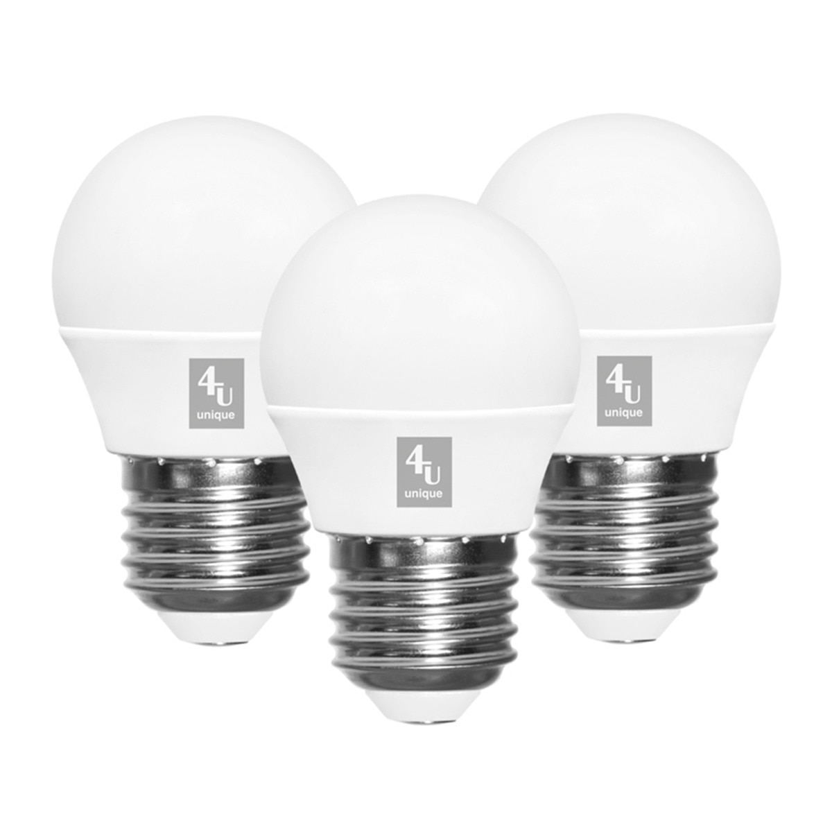 Imagem 0 de Pack de 3 Lâmpadas LED SMD Esférica E27 4 W 470 lm 3000 K 450215A