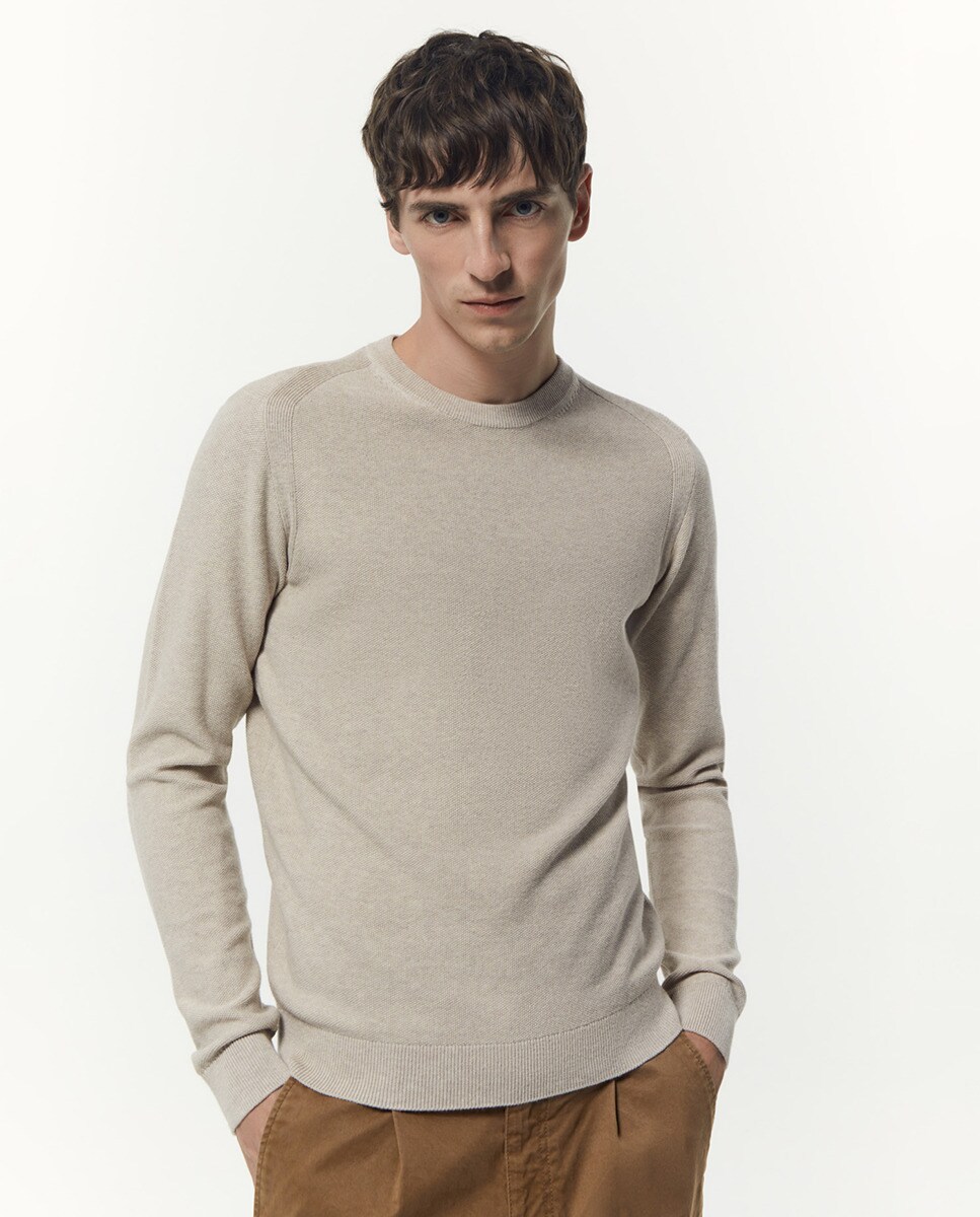Pull rond texturé