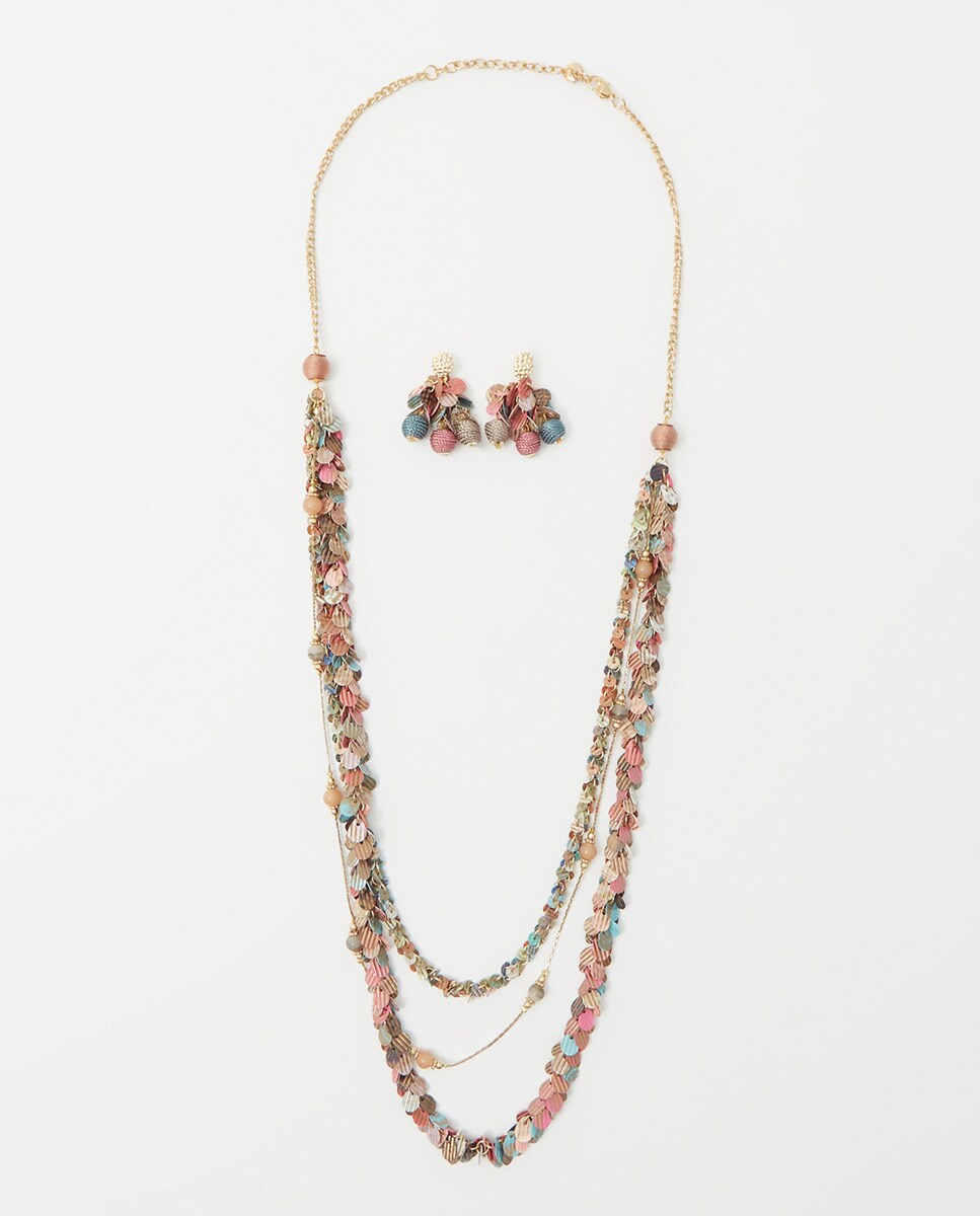 Parure sequins poudrés