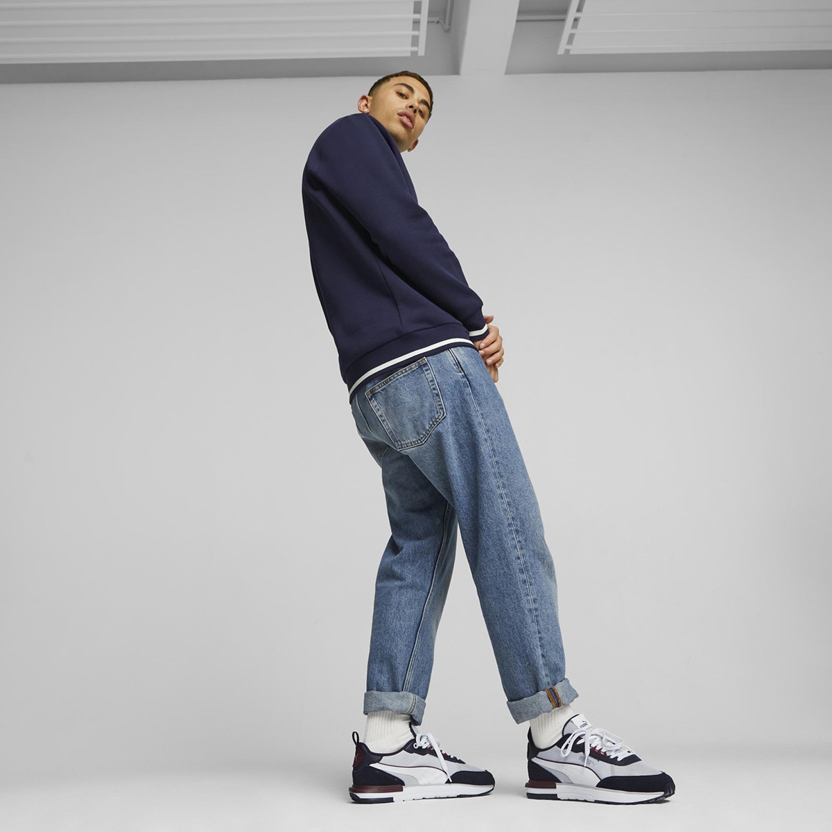Sapatilhas Casual de Homem R22 Azul / Branco-7