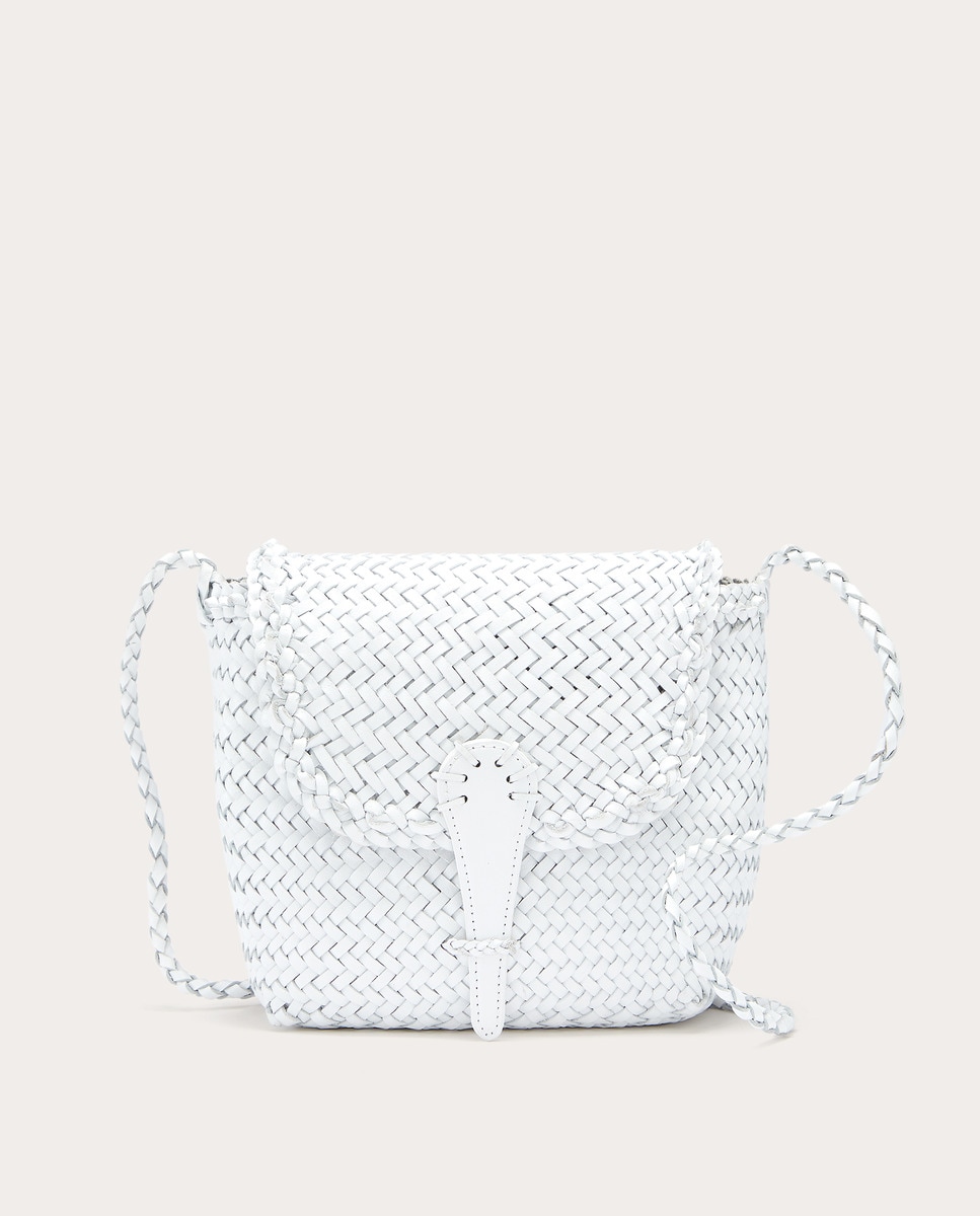 Mala a Tiracolo Mini City de Pele Branco-1