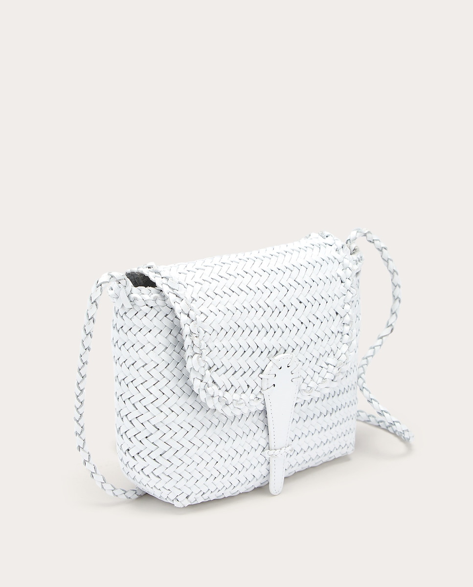 Mala a Tiracolo Mini City de Pele Branco-2