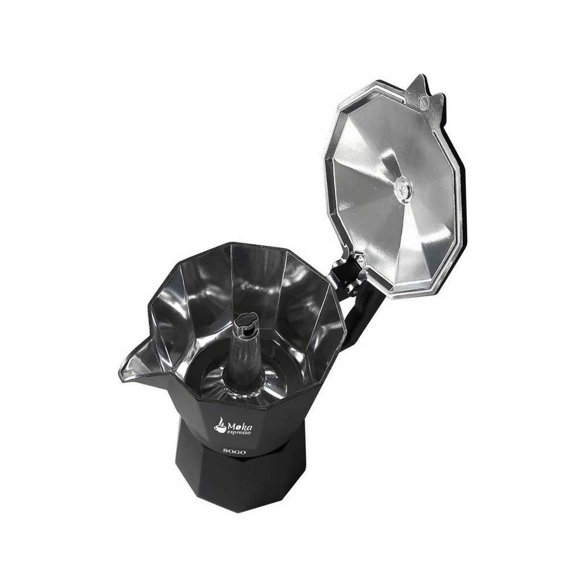 Cafeteira Italiana Sogo CAF-SS-7615 Moka Espresso - 9 Chávenas - Preto Preto-4