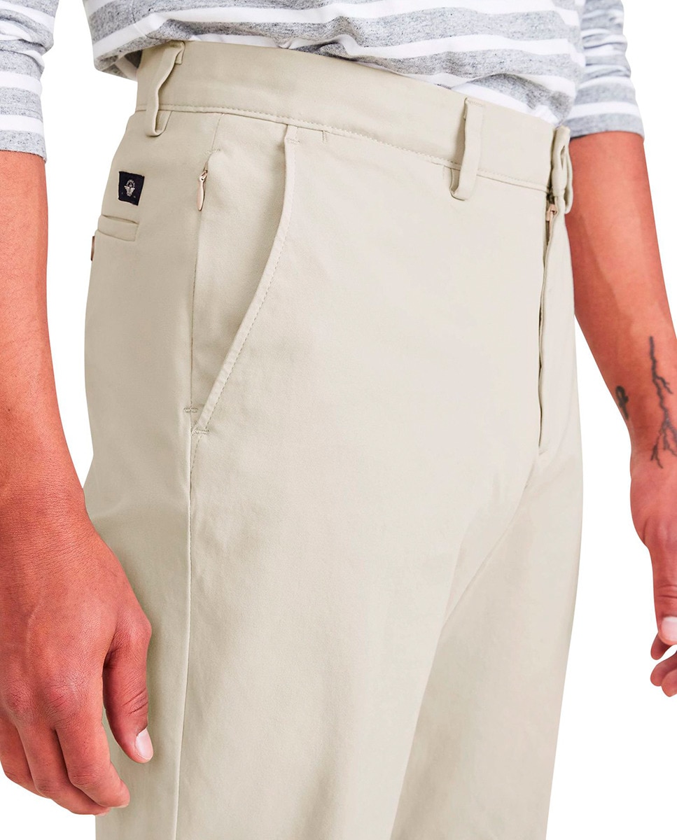 Calças Chino Elásticas Cru-5