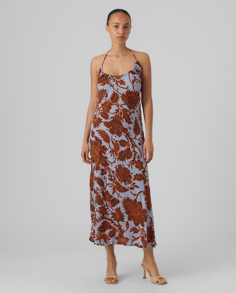 Robe midi nouée au col