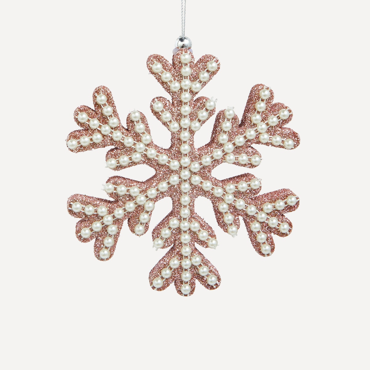 Colgante Snowflake Glitter Perlas Navidad El Corte Inglés Rosa-1