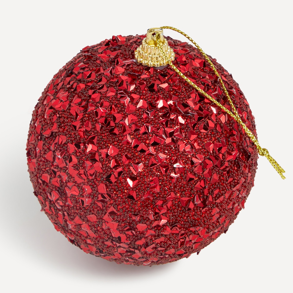 Conjunto de 4 Bolas Vermelhas com Pedras Vermelho-2