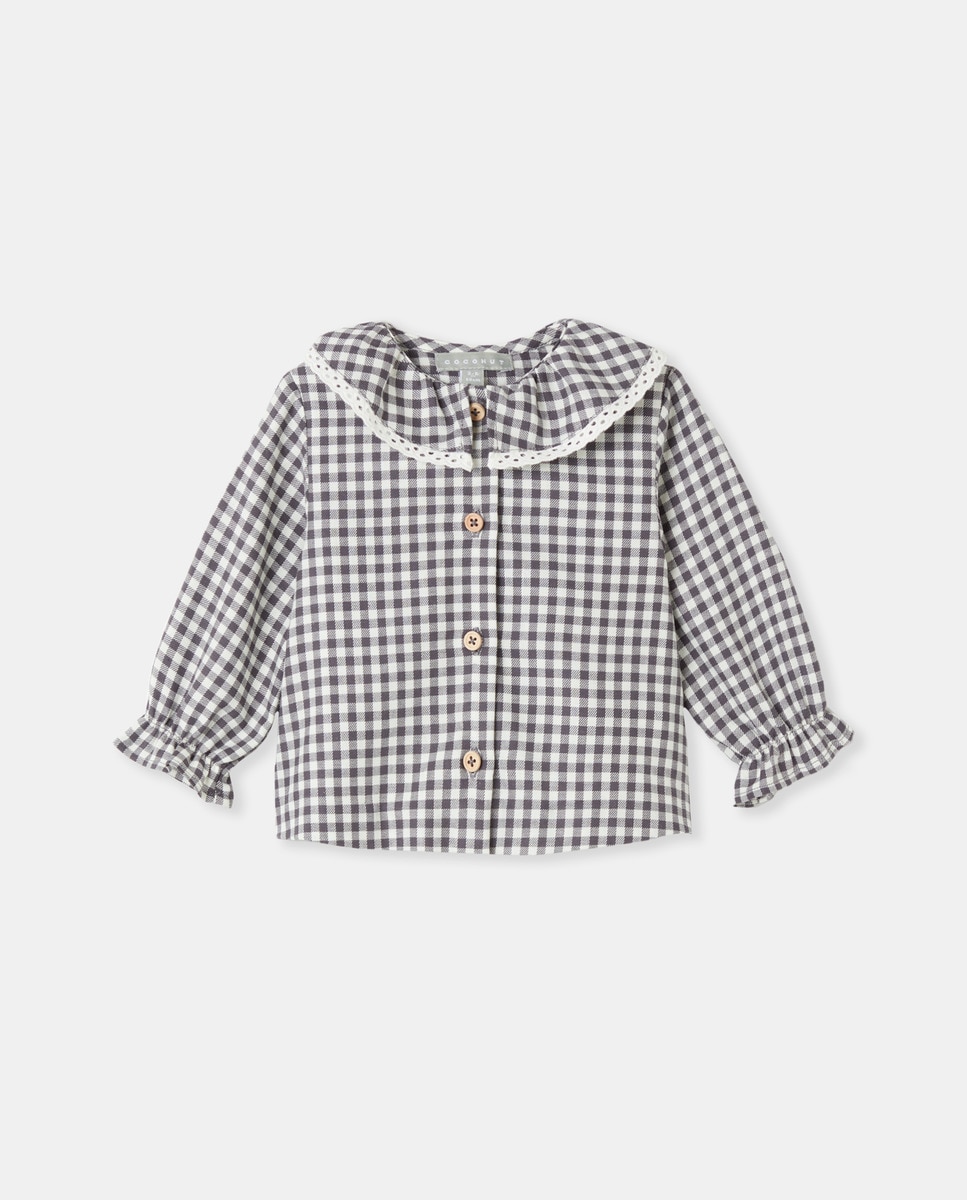 Chemisier à manches longues et collerette