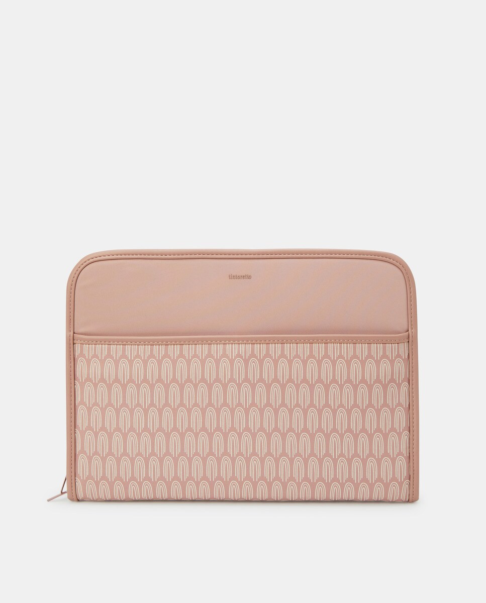 Grand portedocuments zippé à imprimé géométrique