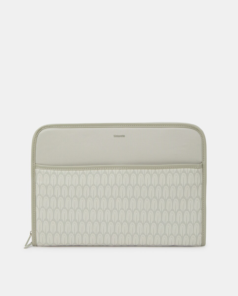 Grand portedocuments zippé à imprimé géométrique