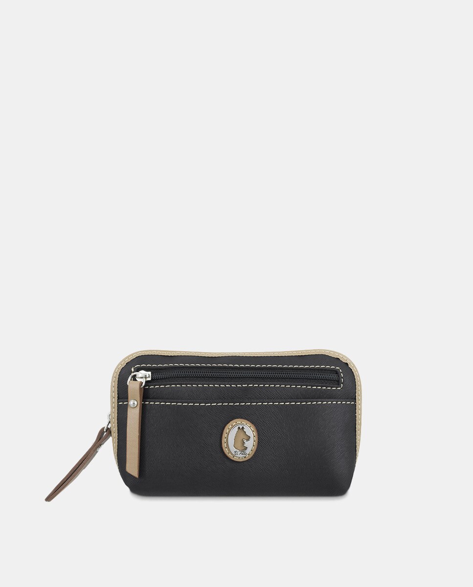 Portemonnaie double zippé avec logo