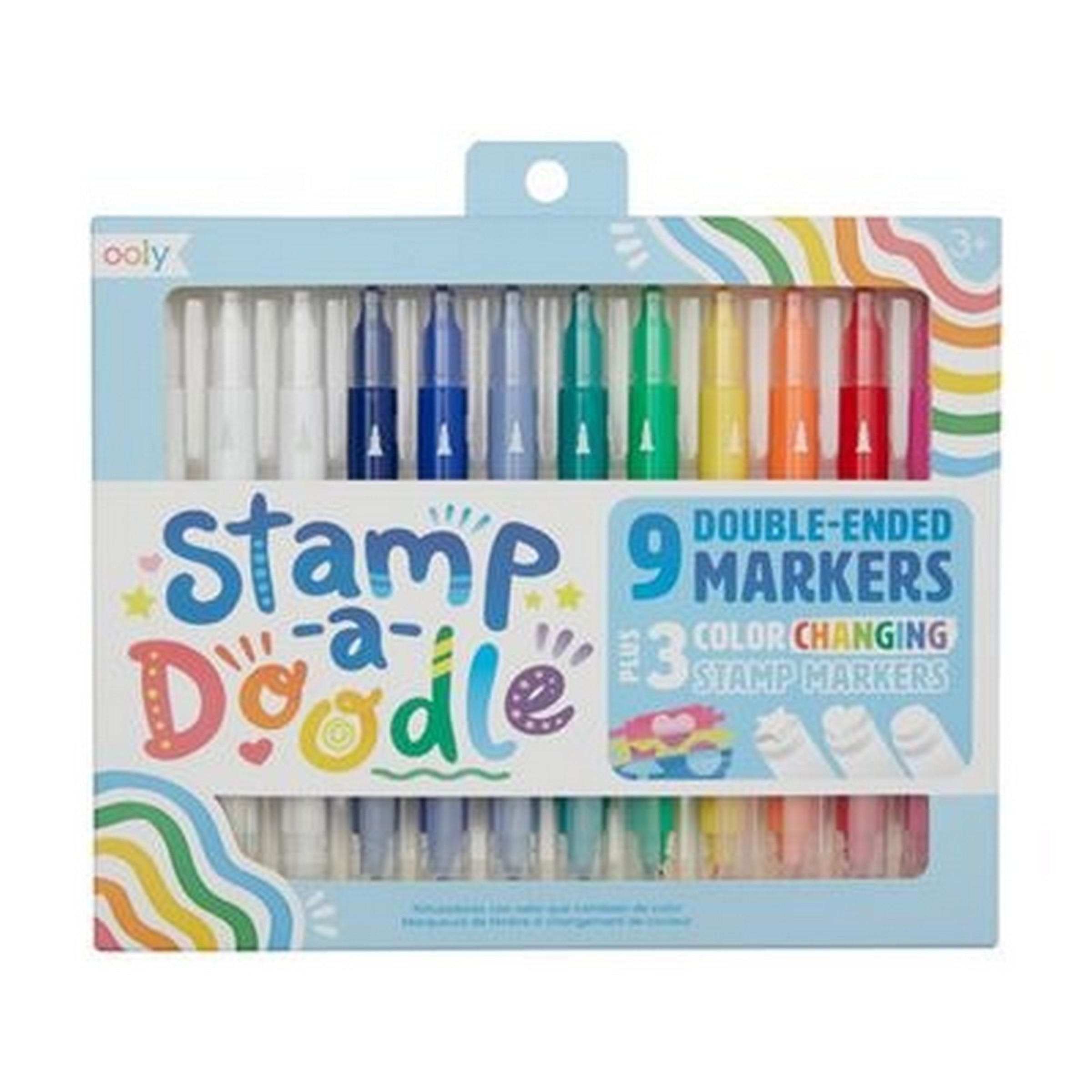 Imagem 0 de Canetas de Feltro Ooly Stamp-a-Doodle com Ponta Dupla - 12 Unidades