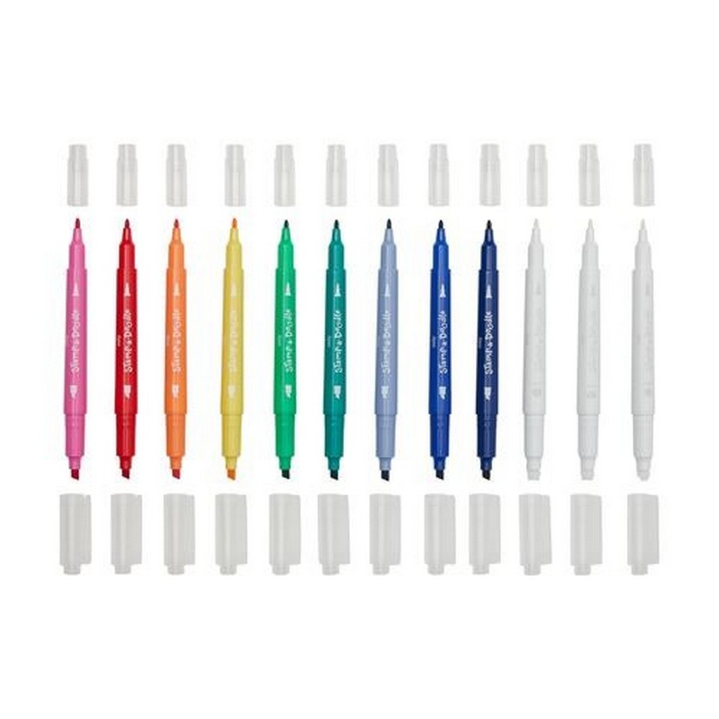 Canetas de Feltro Ooly Stamp-a-Doodle com Ponta Dupla - 12 Unidades 2