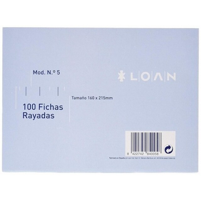 Imagem 0 de Conjunto de 100 Folhas Pautadas 160x215mm Loan