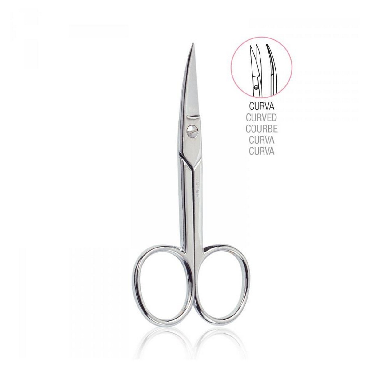 Tesoura Manicure de Unhas Curva Cromada - 1 un. 2