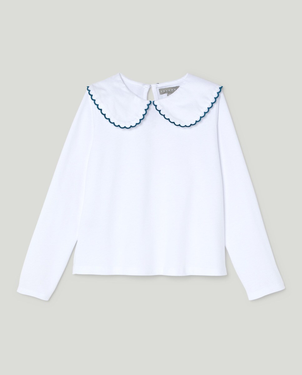 Tshirt uni à manches longues avec col