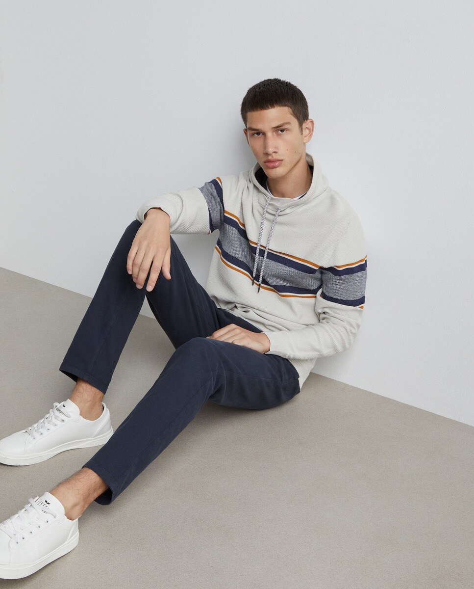 Pull col châle à motif