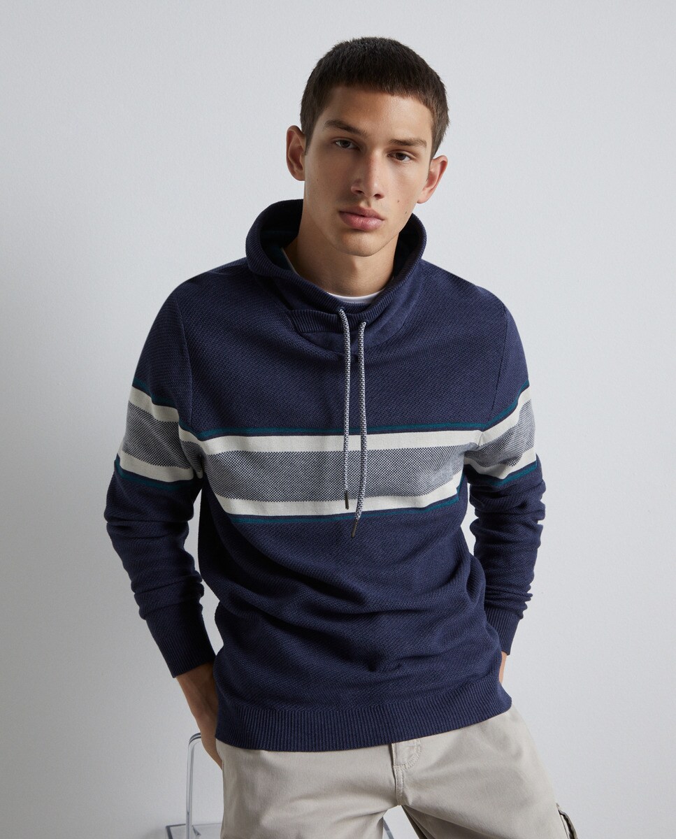 Pull col châle à motif