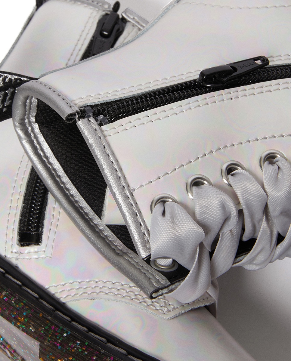 Botas 1460 Shimmer em Pele Branco-2