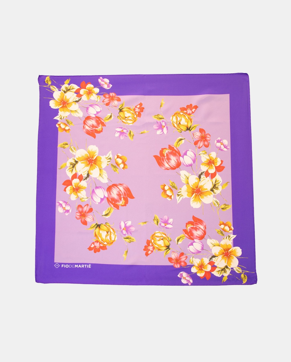 Bandana en soie à motif dans les tons