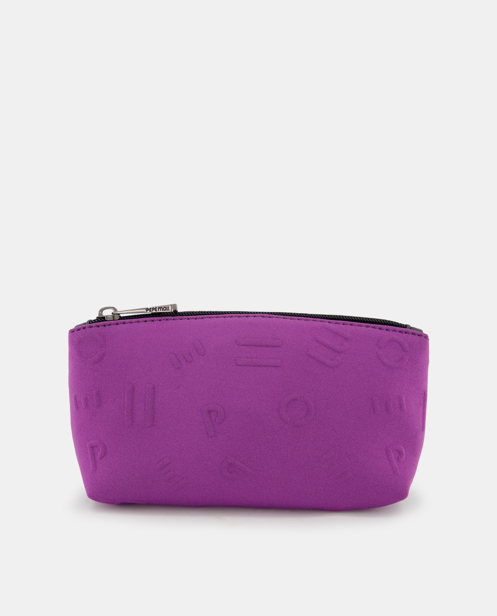 Trousse en néoprène avec lettres en relief ton sur ton