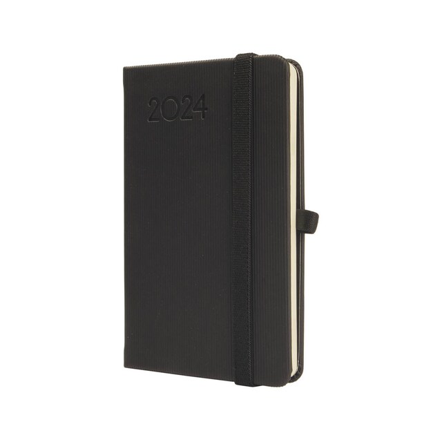 Imagen 0 de Agenda encuadernada año 2024 Mínimal Textura M2 - 82x127 semana vista horizontal Finocam negro multilingüe