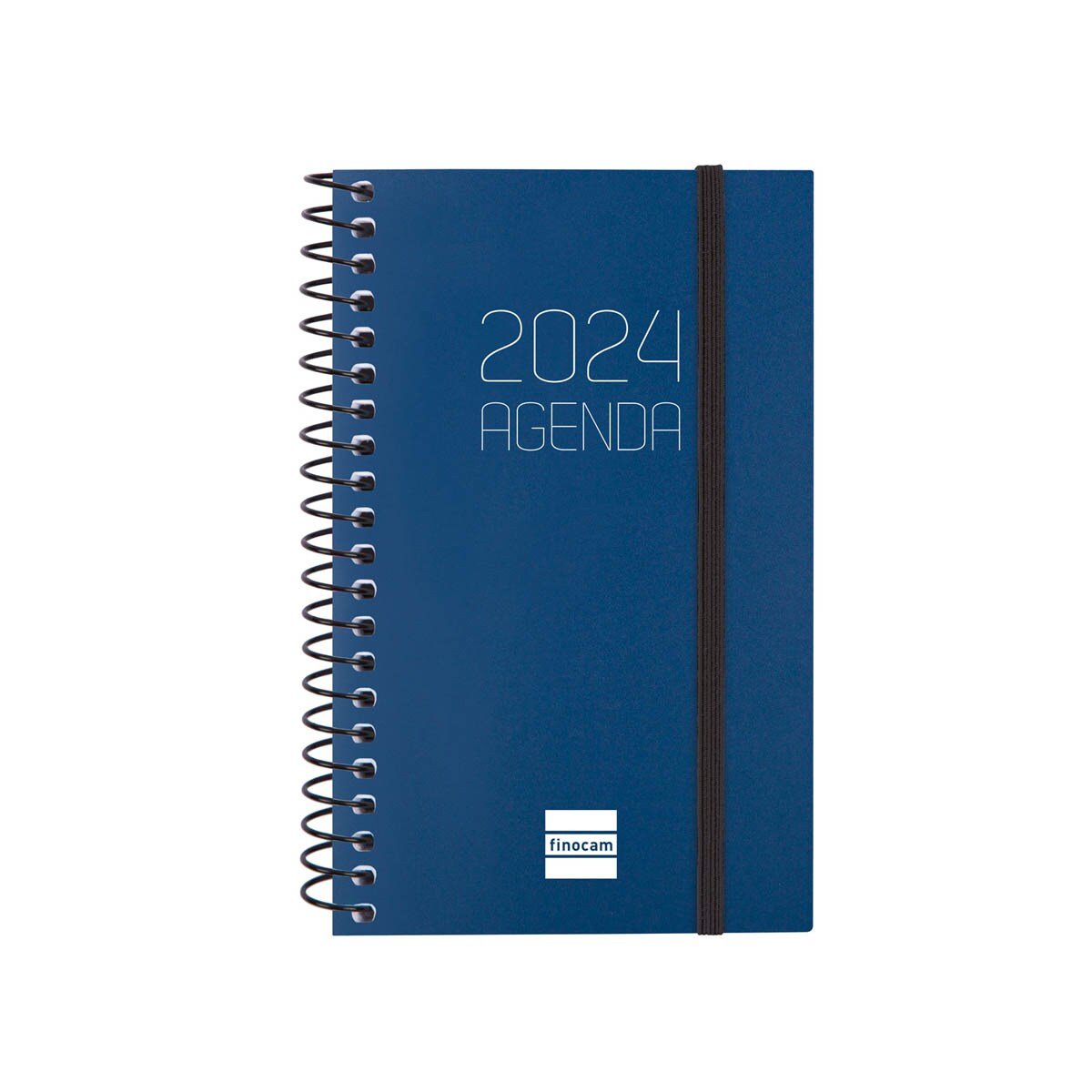 Agenda año 2024 Espiral Opaque E3 - 79x127 semana vista horizontal Finocam azul Azul-1