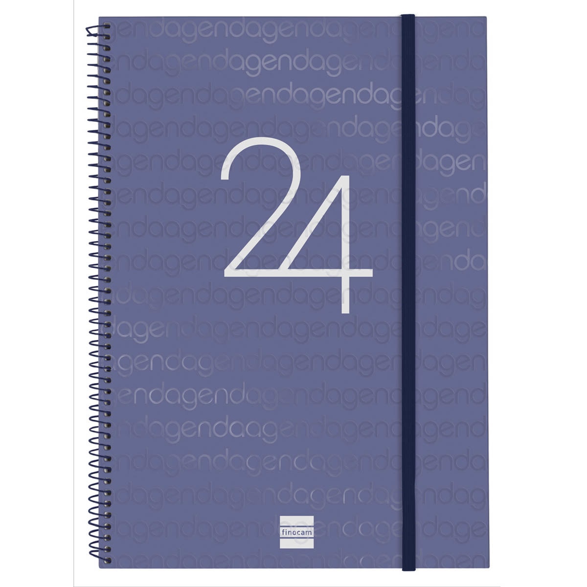 Agenda año 2024 Espiral Year E40 - 210x297 semana vista horizontal Finocam azul Azul-1