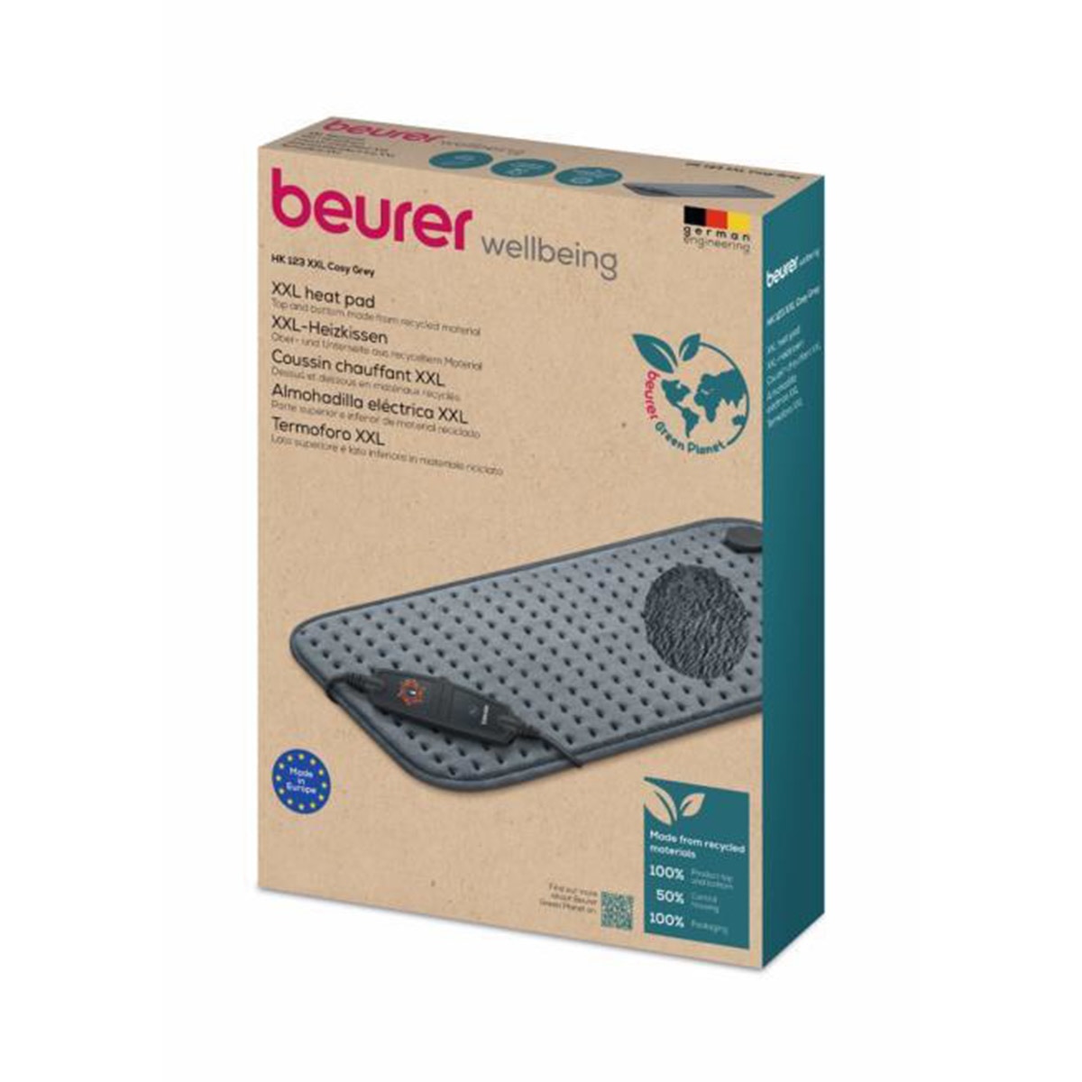 Almohadilla eléctrica Beureer HK-123-XXL Green Planet con 6 ajustes de temperatura 2