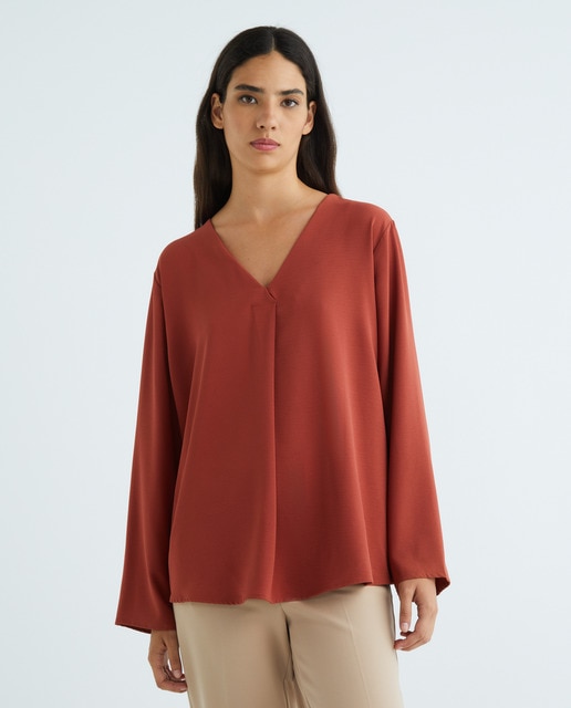 blusa roja el corte ingles