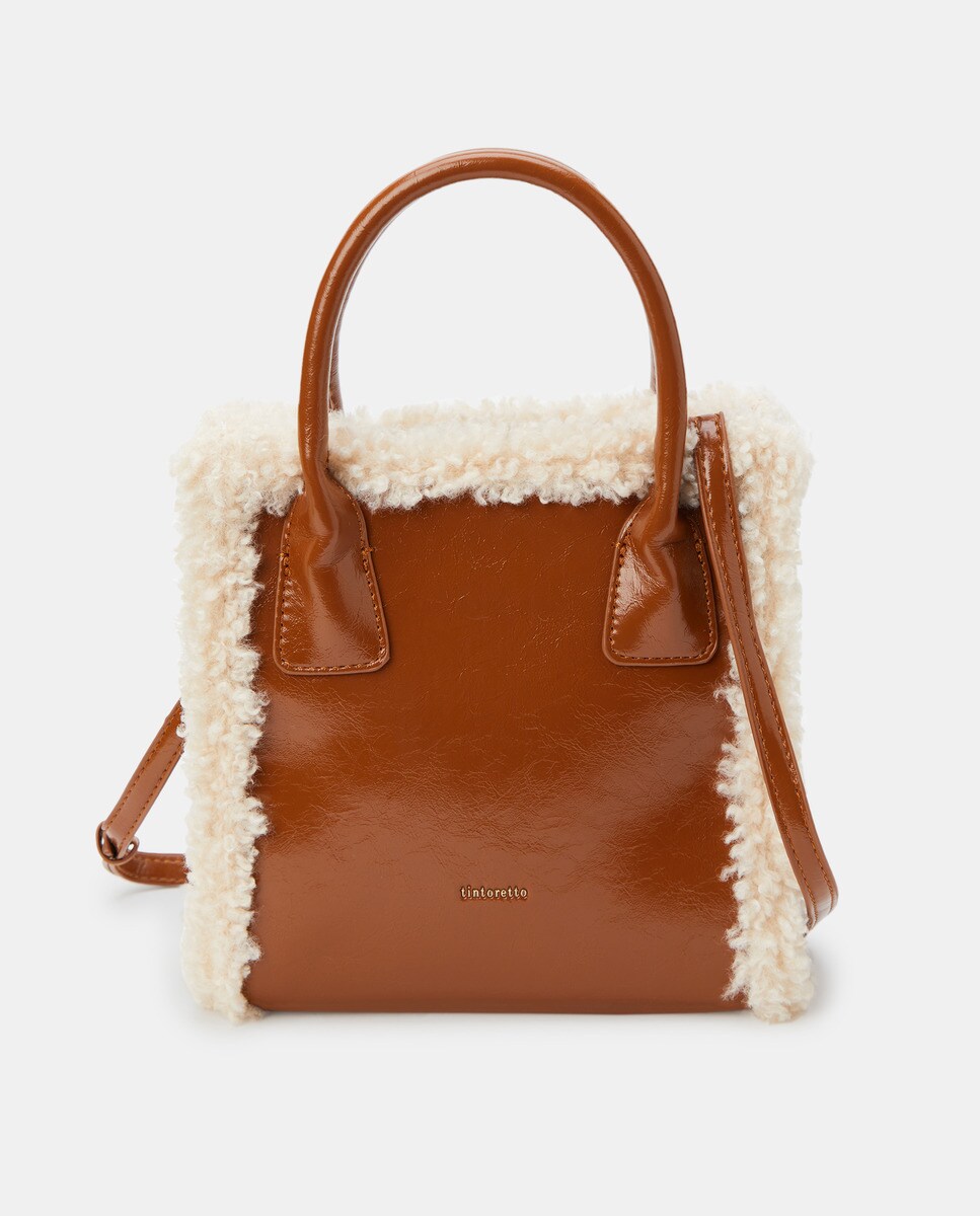 Sac à main à liserés style sherpa