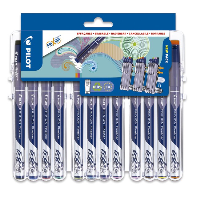 Imagen 0 de Set de 12 bolígrafos de tinta de fibra borrable por fricción Frixion Fineliner Pilot multicolor
