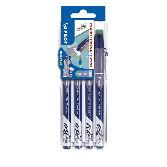 Imagen 0 de Set de 4 bolígrafos de tinta de fibra borrable por fricción Frixion Fineliner Pilot multicolor