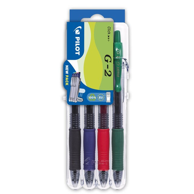 Imagen 0 de Set de 4 bolígrafos retráctiles de tinta de gel G-2 Pilot multicolor