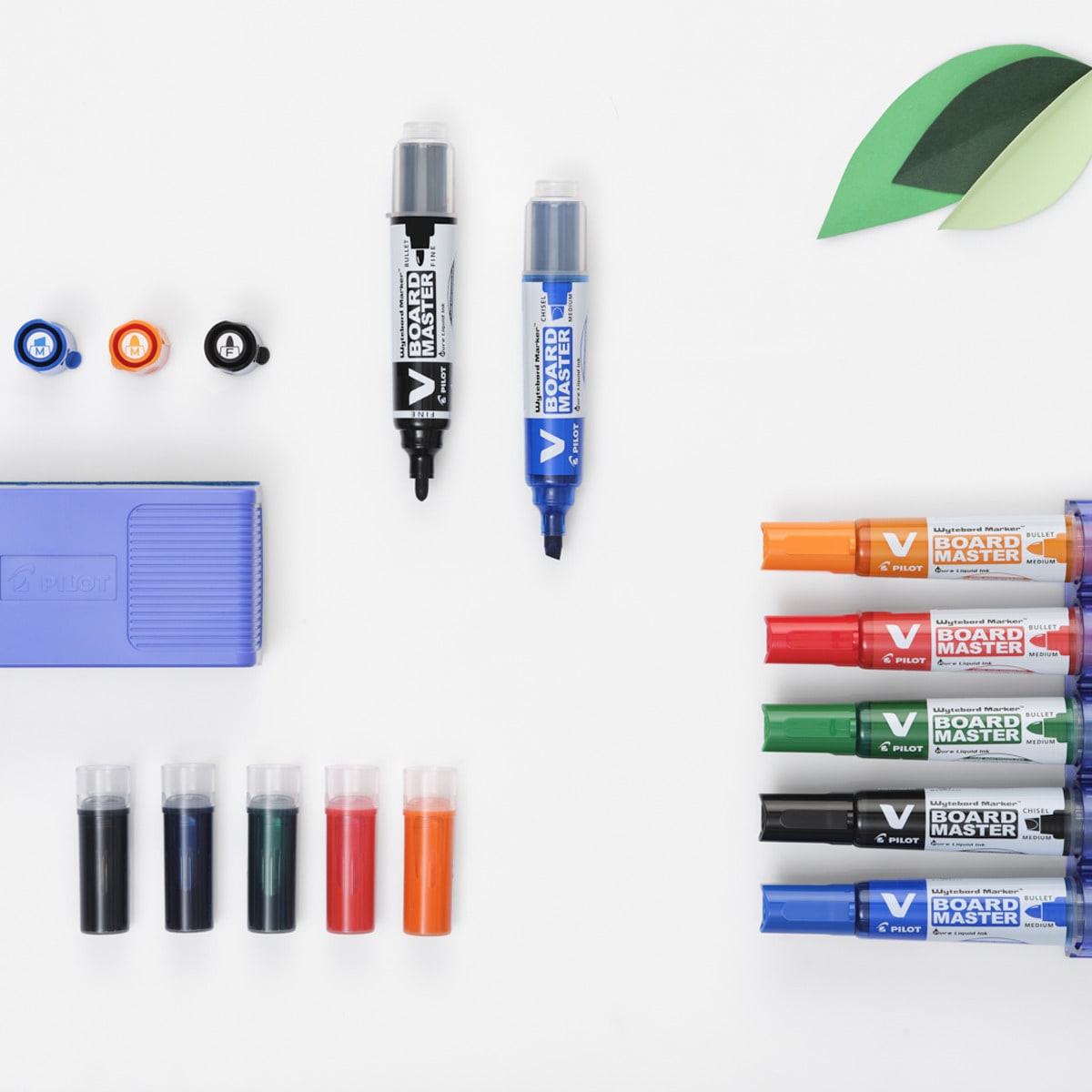 Set de 5 rotuladores de pizarra blanca recargables V-BOARD MASTER M Pilot multicolor Multicolor-2