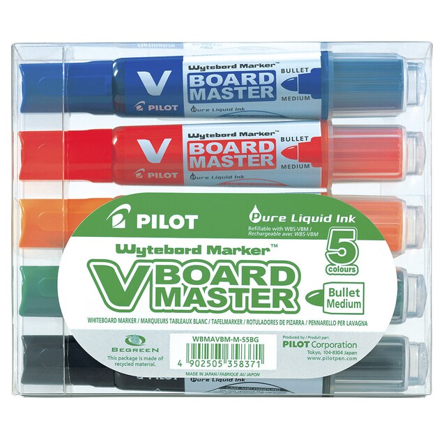 Imagen 0 de Set de 5 rotuladores de pizarra blanca recargables V-BOARD MASTER M Pilot multicolor